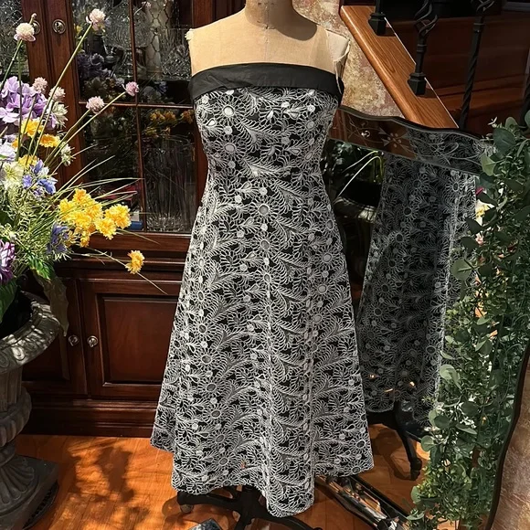 sachin and babi light blue dress Anthropologie x Farm Rio Square-Neck Embroidered